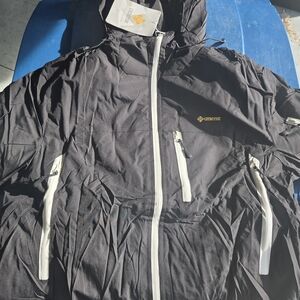 Black Ski Jacket with White Accents